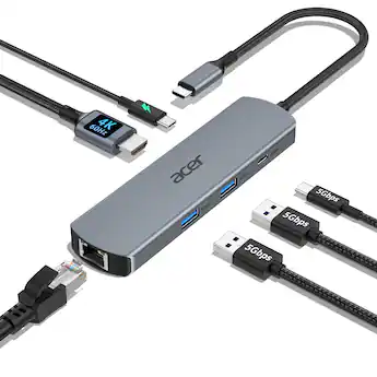 USB-C Hub 7-in-1 Multiport Adapter 4K HDMI 100W PD Gigabit Ethernet USB-C Hub 7-in-1 Multiport Adapter 4K HDMI 100W PD Gigabit Ethernet