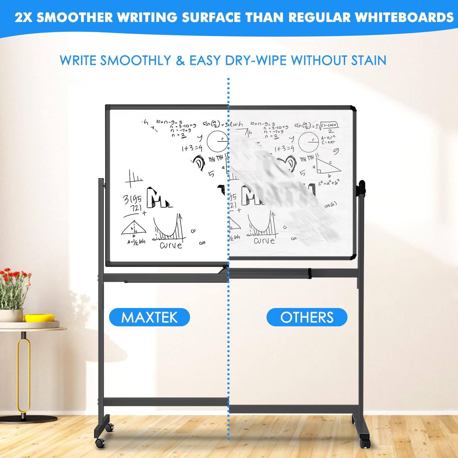 2X SMOOTHER WRITING SURFACE THAN REGULAR WHITEBOARDS

WRITE SMOOTHLY & EASY DRY-WIPE WITHOUT STAIN

MAXTEK

OTHERS