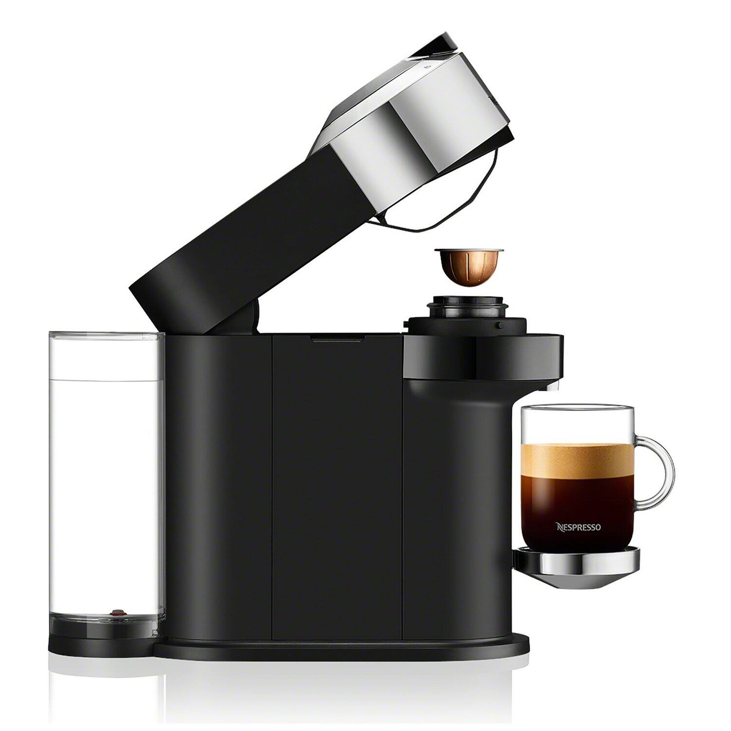 Alt View 4. Nespresso - Vertuo Next Premium Coffee and Espresso Maker in Chrome plus Aeroccino3 Milk Frother in Black - Chrome.