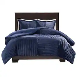 Gracie Mills - Hendricks Plush Down Alternative Comforter Set - Navy