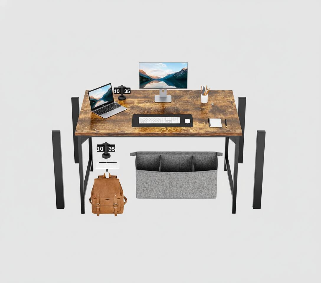 Alt View 1. AOITUN - Computer Office Desk 48 Inch Kids - Ideal for Study, Work, or Play with Sturdy Design and Ample Workspace - Steel.