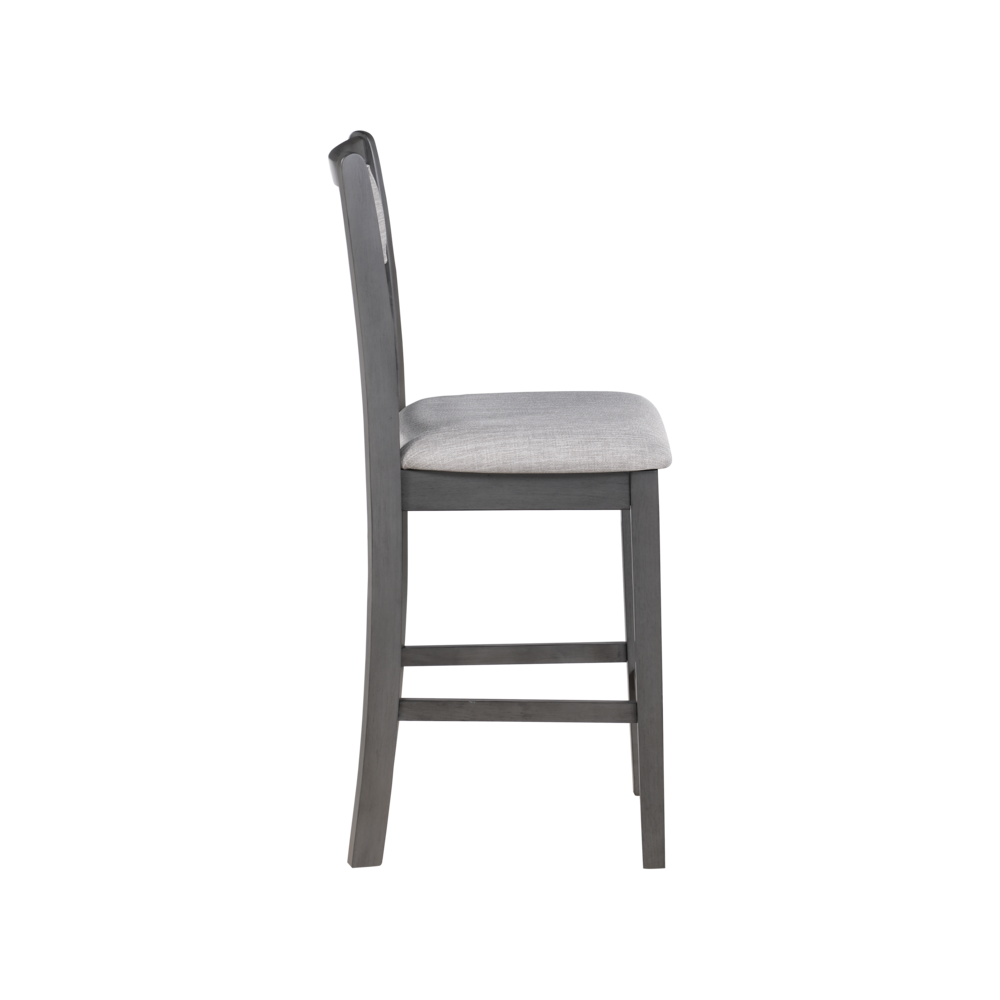 Back. New Classic Furniture - Furniture Gia Solid Wood Counter Chairs in Gray (Set of 2) - Gray.