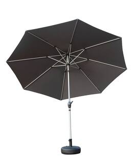 Ecooso - 9FT Patio Umbrella, Push Button Tilt and Crank, UV Protection Waterproof with 8 Sturdy Ribs for Garden,Deck, Pool - Gray