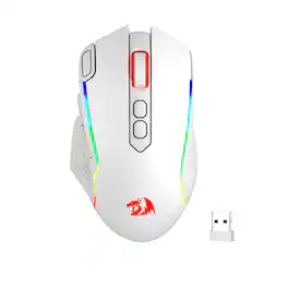 REDRAGON - M810 PRO Wireless RGB Gaming Mouse 10000 DPI Remapping Keys - Wireless - White