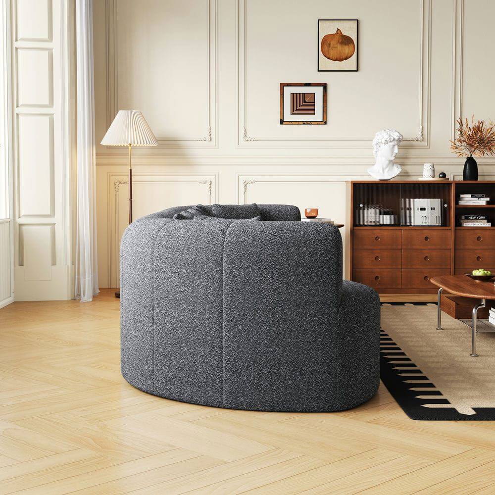 Alt View 10. Kadyn - 106.3" Curved Sectional Sofa, Boneless Cloud Design with 6 Pillows and Memory Foam Seating, Grey - Gray.