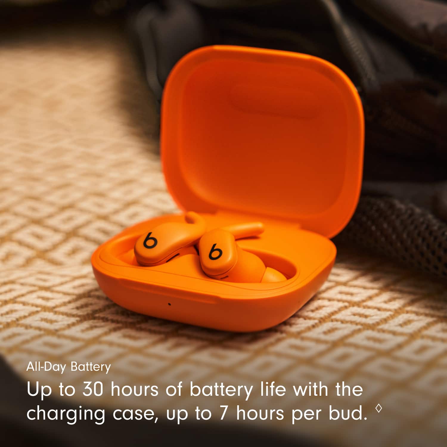 All-Day Battery
Up to 30 hours of battery life with the charging case, up to 7 hours per bud.