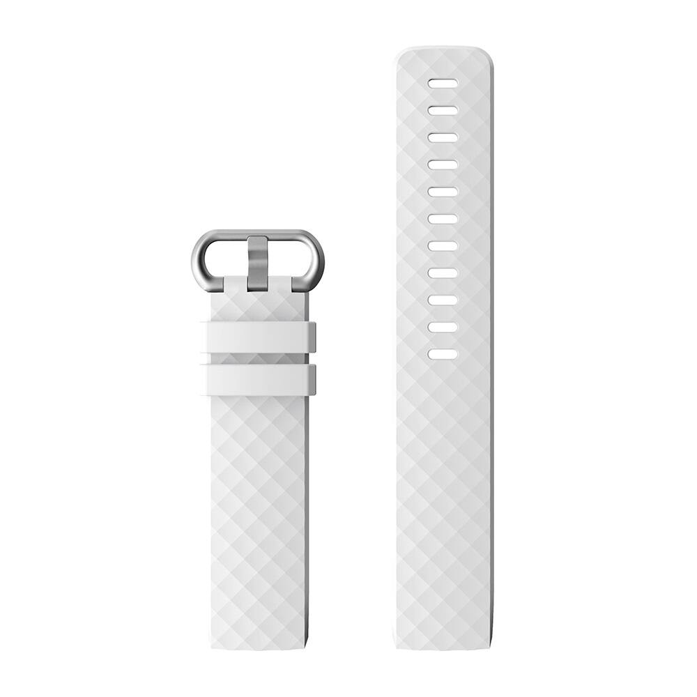 Back. StrapsCo - Active Band Silicone Rubber Watch Strap For Fitbit Charge 3 & Charge 4 (Short-Medium) - White.