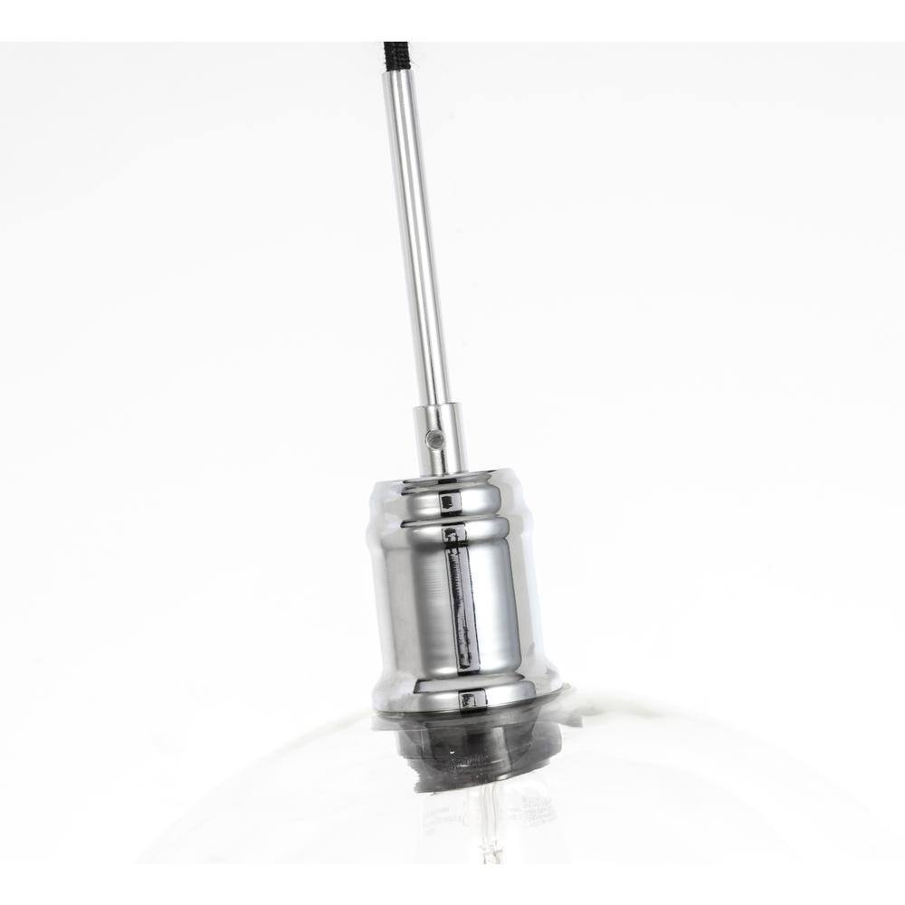 Back. Living District - Emett 1 light Chrome and Clear glass pendant - Chrome And Clear Glass.