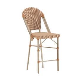 Flash Furniture - Lourdes Stackable Indoor/Outdoor Bistro 26" High Counter Height Stool, Commercial Grade, /White and Light - Natural
