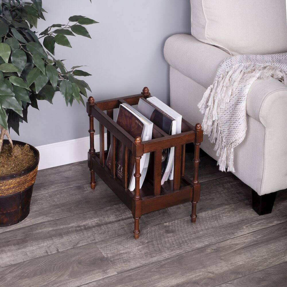 Alt View 3. Butler Specialty - Holden Magazine Basket - Medium Brown.