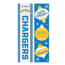 Evergreen Enterprises - Los Angeles Chargers 47" Double Sided Christmas Leaner Fan Sign - Multicolor