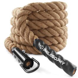 Philosophy Gym - in Door / Outdoor Exercise Climbing Rope - 1.5-in Diameter - Natural