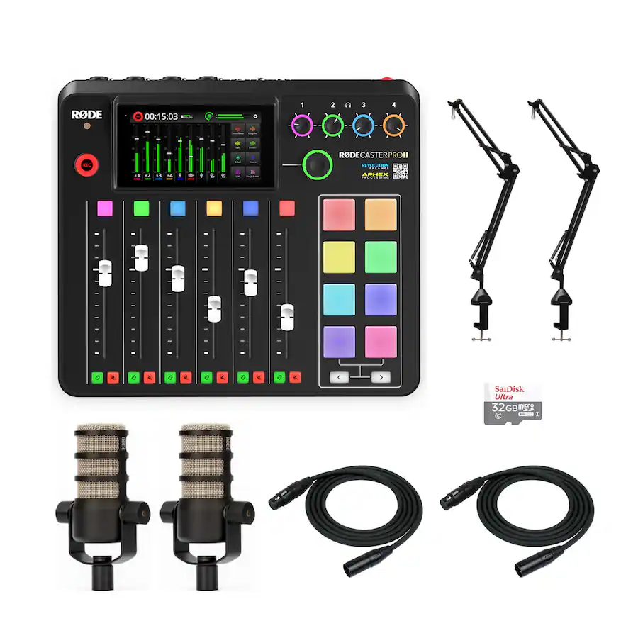 RODE Rodecaster Pro II Podcast Production Console Bundle with ...