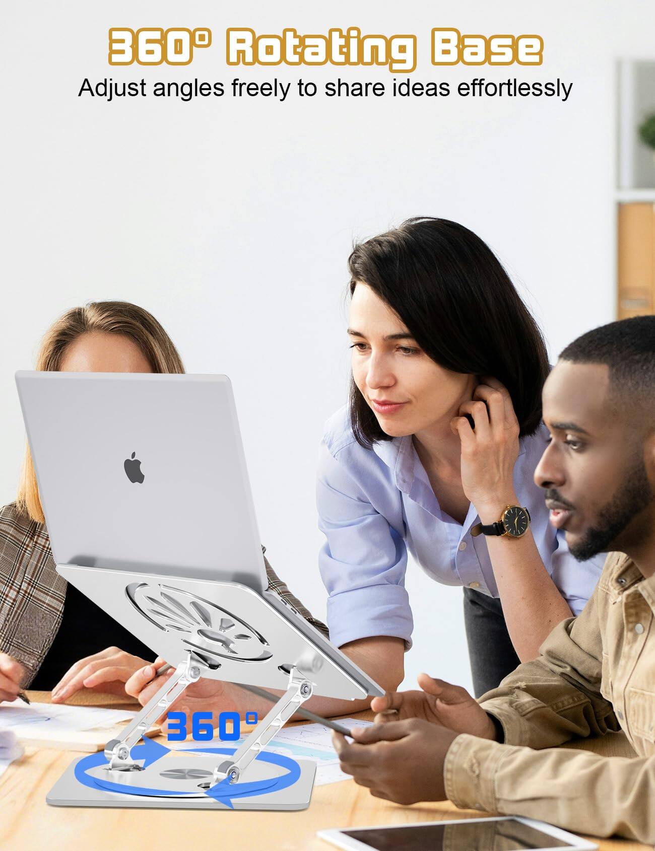 360° Rotating Base  
Adjust angles freely to share ideas effortlessly