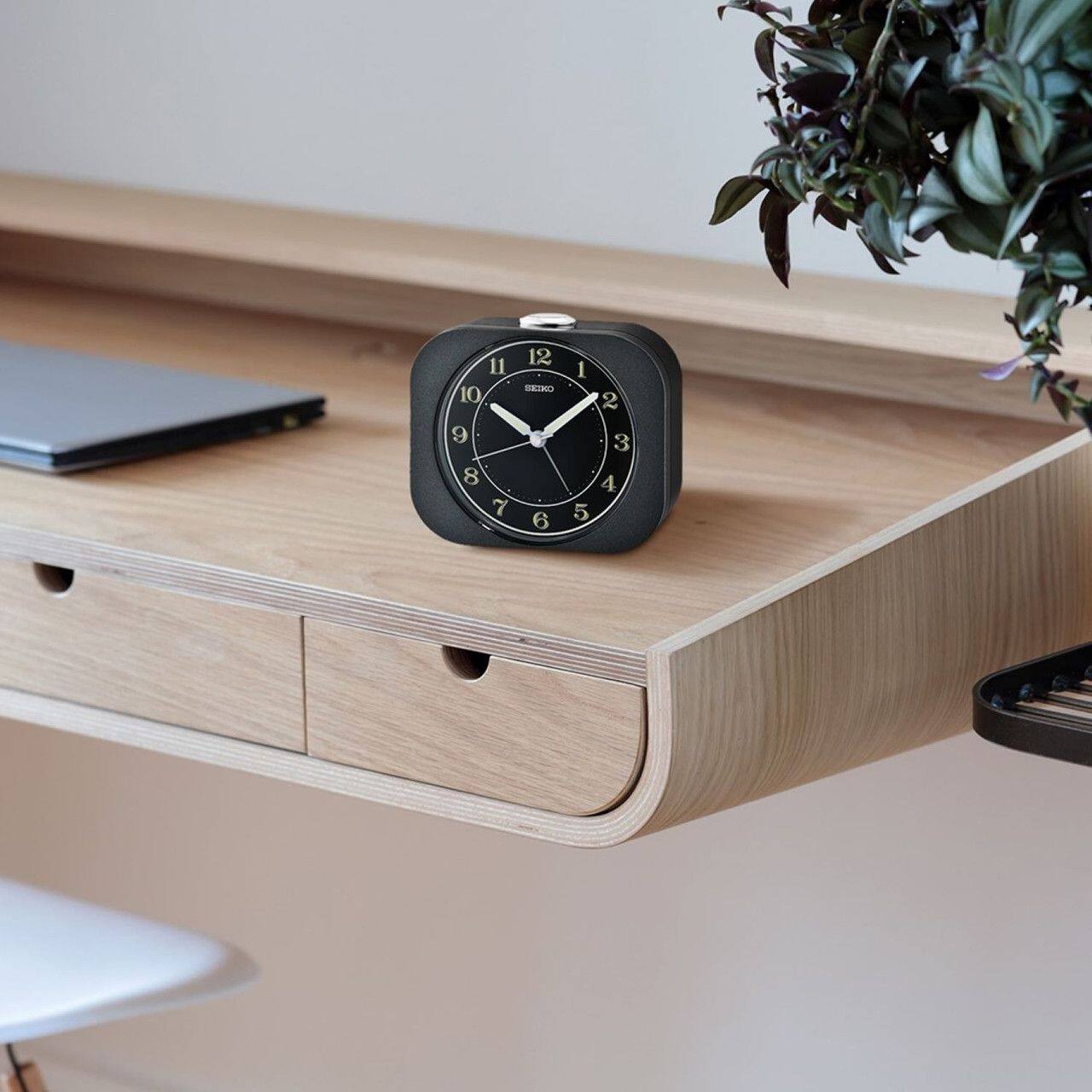 Angle. Seiko - Seiko 4" Kyoda Alarm Clock - Black - Black/Black.