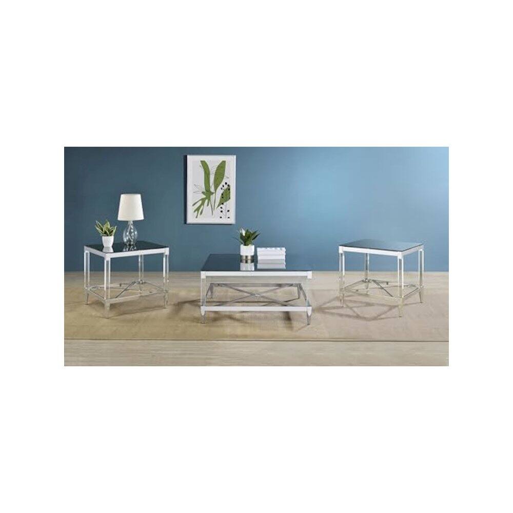 Alt View 1. Coaster Co. of America - Lindley 3-piece Square Coffee and End Table Set Chrome - Silver.