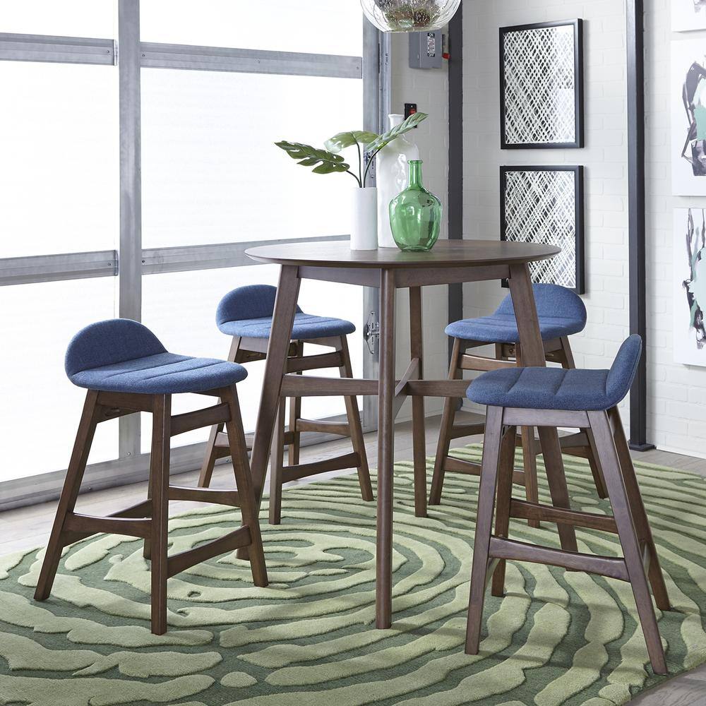 Alt View 5. Liberty Furniture Industries - Space Savers 24 Inch Counter Chair - Blue (RTA)-Set of 2 in Satin Walnut - Brown.