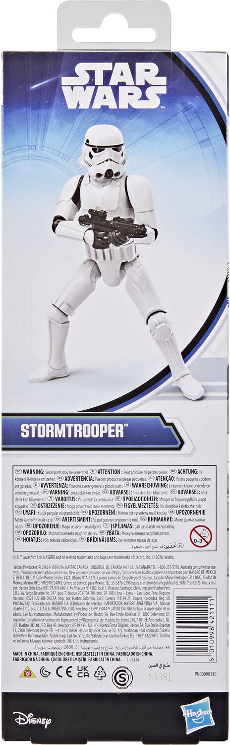 STAR WARS. STORMTROOPER

WARNING: Small parts may be generated
ATTENTION: Peut produire de petites pièces
ACHTUNG: kann Kleintnle mbtrben
ADVERTENCIA: Pueden producir pequeñas
ATENO: Pates peguenas podem geradies
AVVERTENZA: Possono PAE generate picale san
WAARSCHUWING: kunnen anderdrien worden gemaukt
VARNING: delar blidas
ADVARSEL: Smu dele blue
AVARSEL: deler generent
VAROITUS: ahruta piena
IANI: bnuougyrhoos
OSTRZEZENIE: Moga powstawac make elements
FIGYELMEZTETES: UYARI: Ra paeplar
UPOZORNNI: Mohou vytvoley male
UPOZORNI: Mozu wohnt
AVERTISMENT: genera companente
Moe N
UPOZORENJE: Mogu Shuonh delci
ISPJIMAS: pesidaryt maly daielny
OPOZORILO