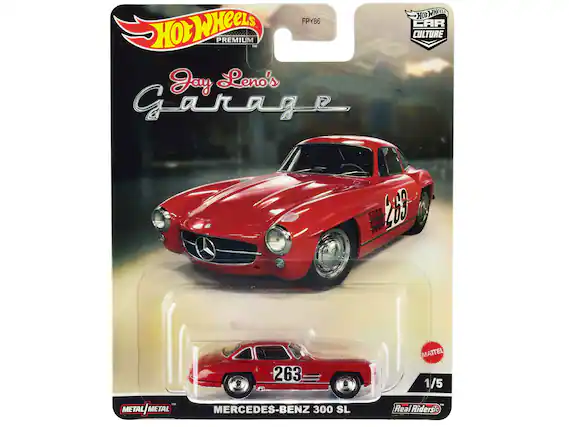 HOT WHEELS
PREMIUM
Jay Leno's Garage
CAR CULTURE
FPY86
263
MERCEDES-BENZ 300 SL
1/5
Real Riders
METAL/METAL
MAITTEL