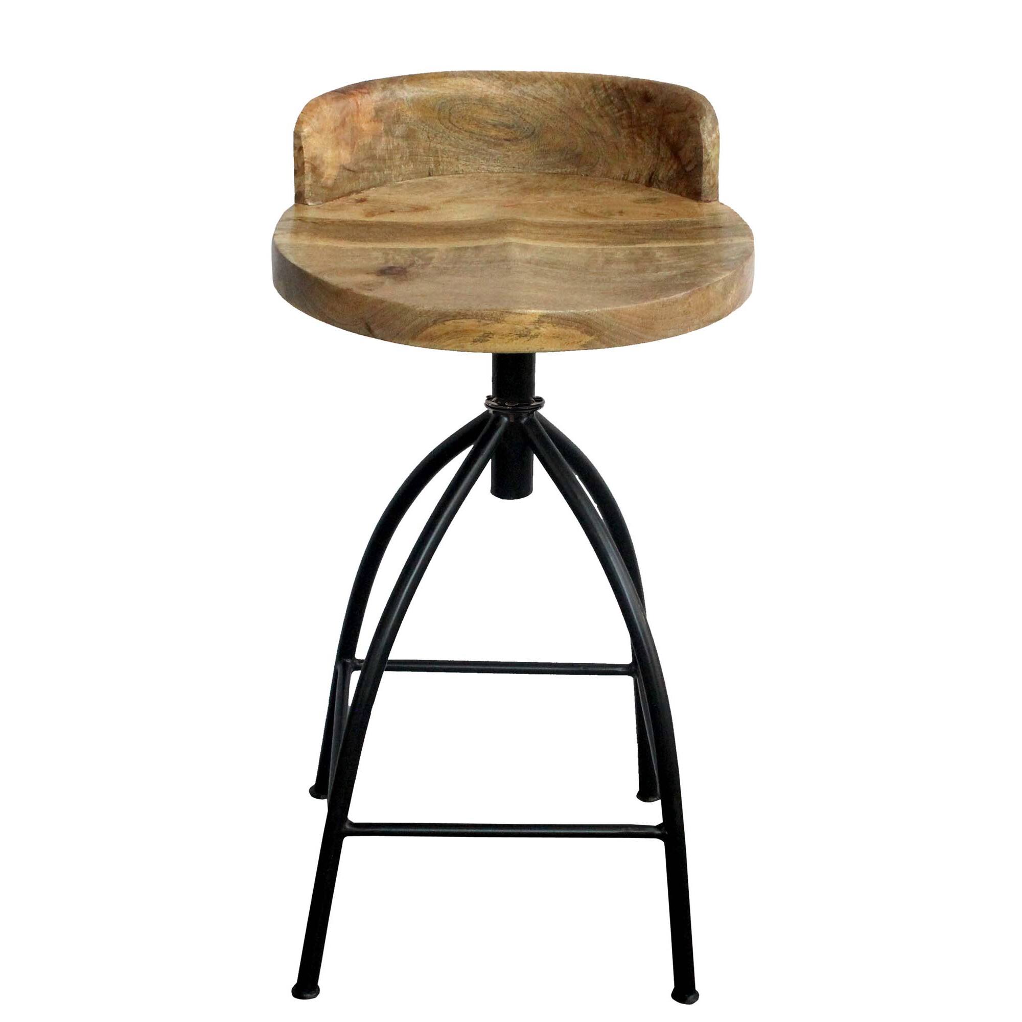 Alt View 1. Manhattan Lane - Pia 25-31 Inch Industrial Style Counter Height Stool with Adjustable Swivel Seat - Brown and Black.