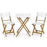 Costway - 3-Piece Folding Patio Bistro Setwith Slatted Design Small Outdoor Furniture Set - Natural
