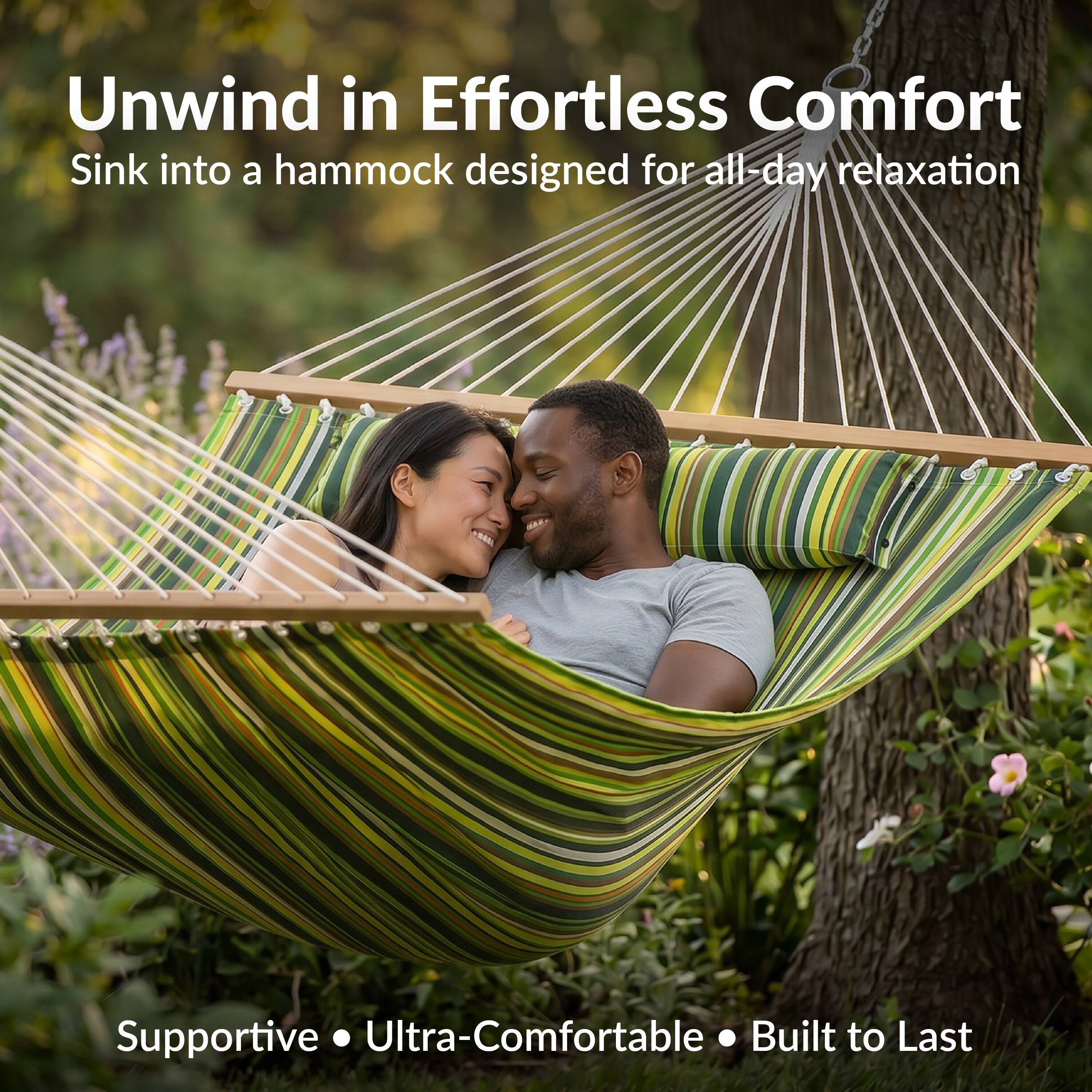 Unwind in Effortless Comfort  
Sink into a hammock designed for all-day relaxation  

Supportive • Ultra-Comfortable • Built to Last