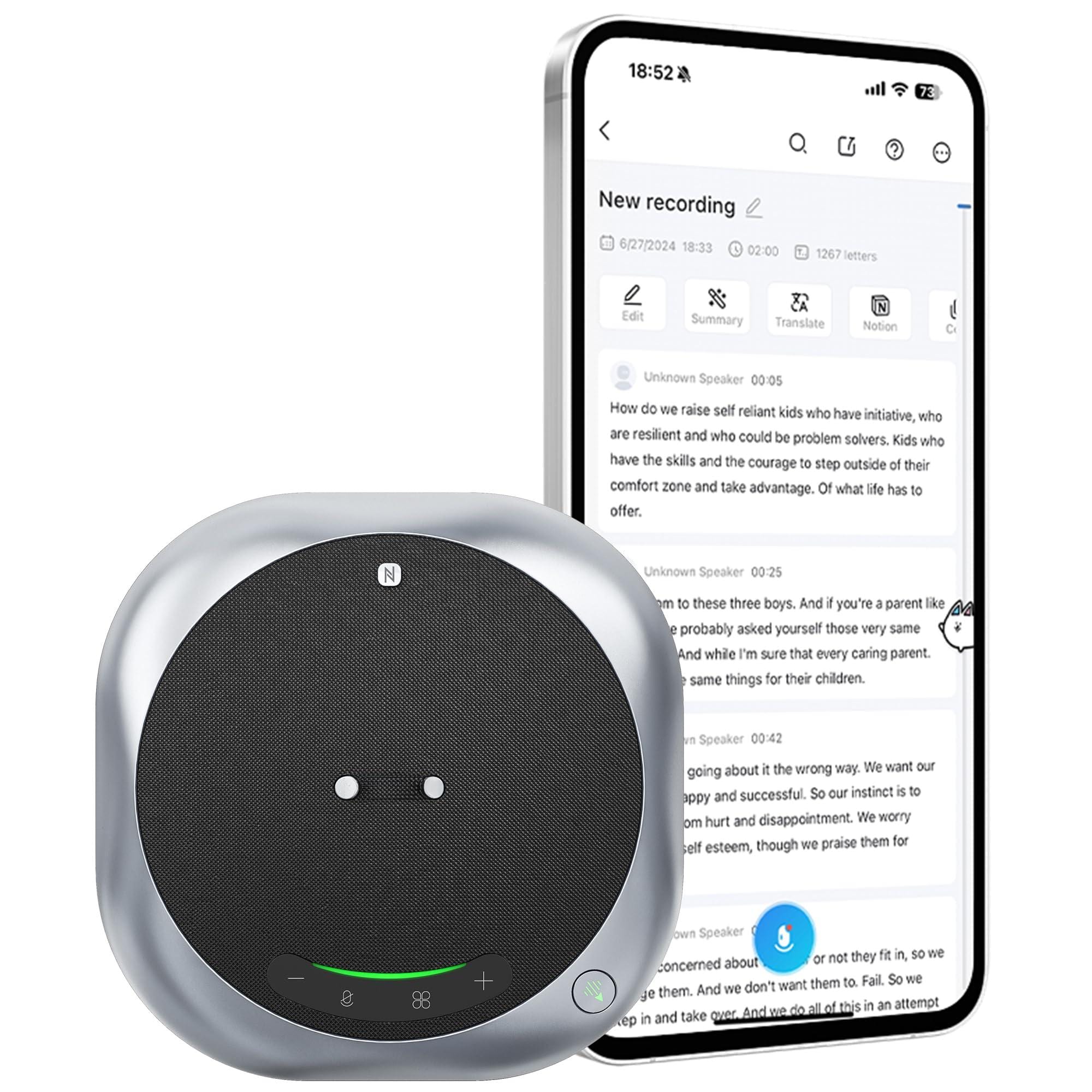 TECH SAFARI - M4 Pro Speakerphone Conference Microphone With Directional Voice Pickup Enhanced Ai Transcription Noise Red - M6 BLACK M6 Directional Speakerphone