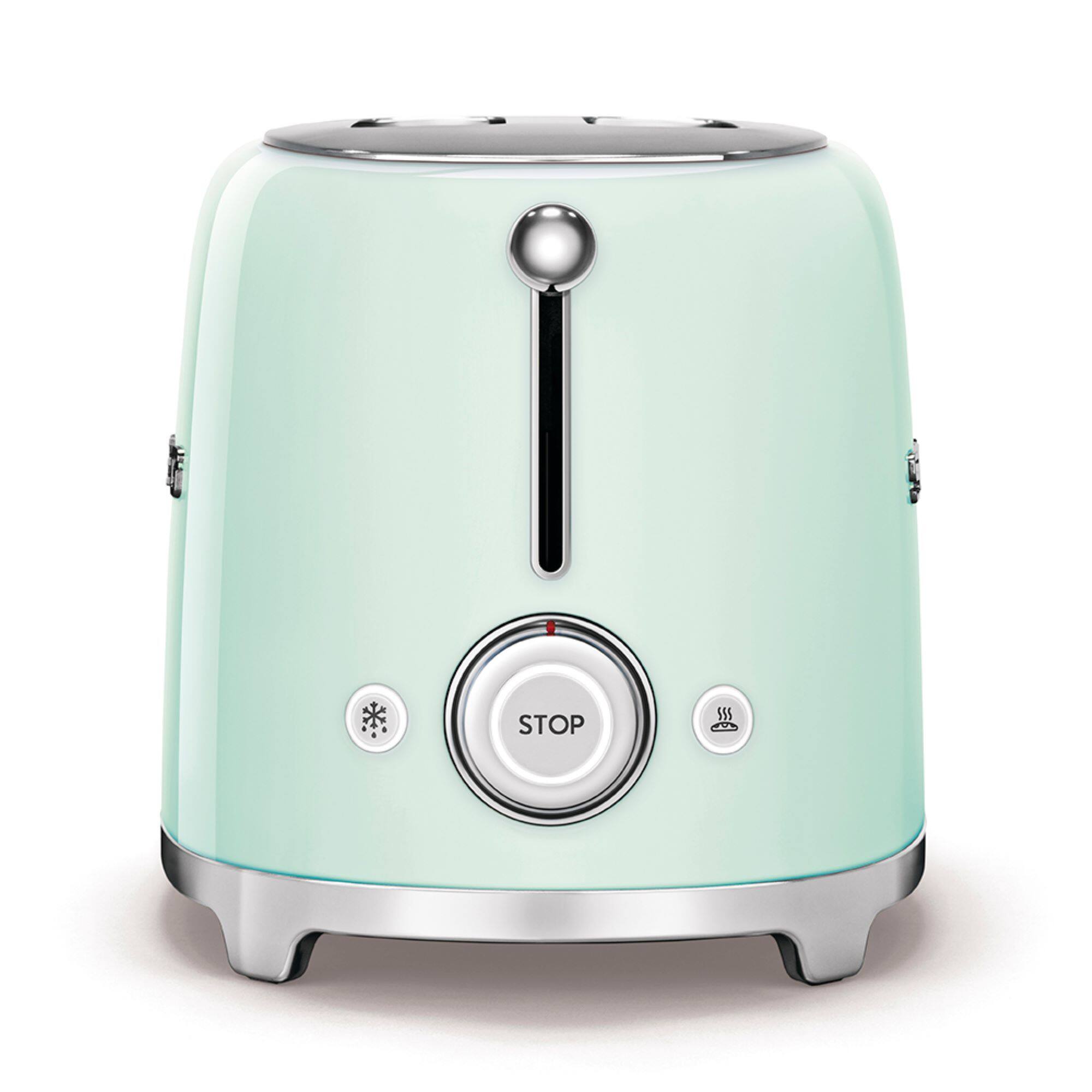 Angle. SMEG - SMEG TSF01 2-Slice Wide-Slot Toaster - Pastel Green.
