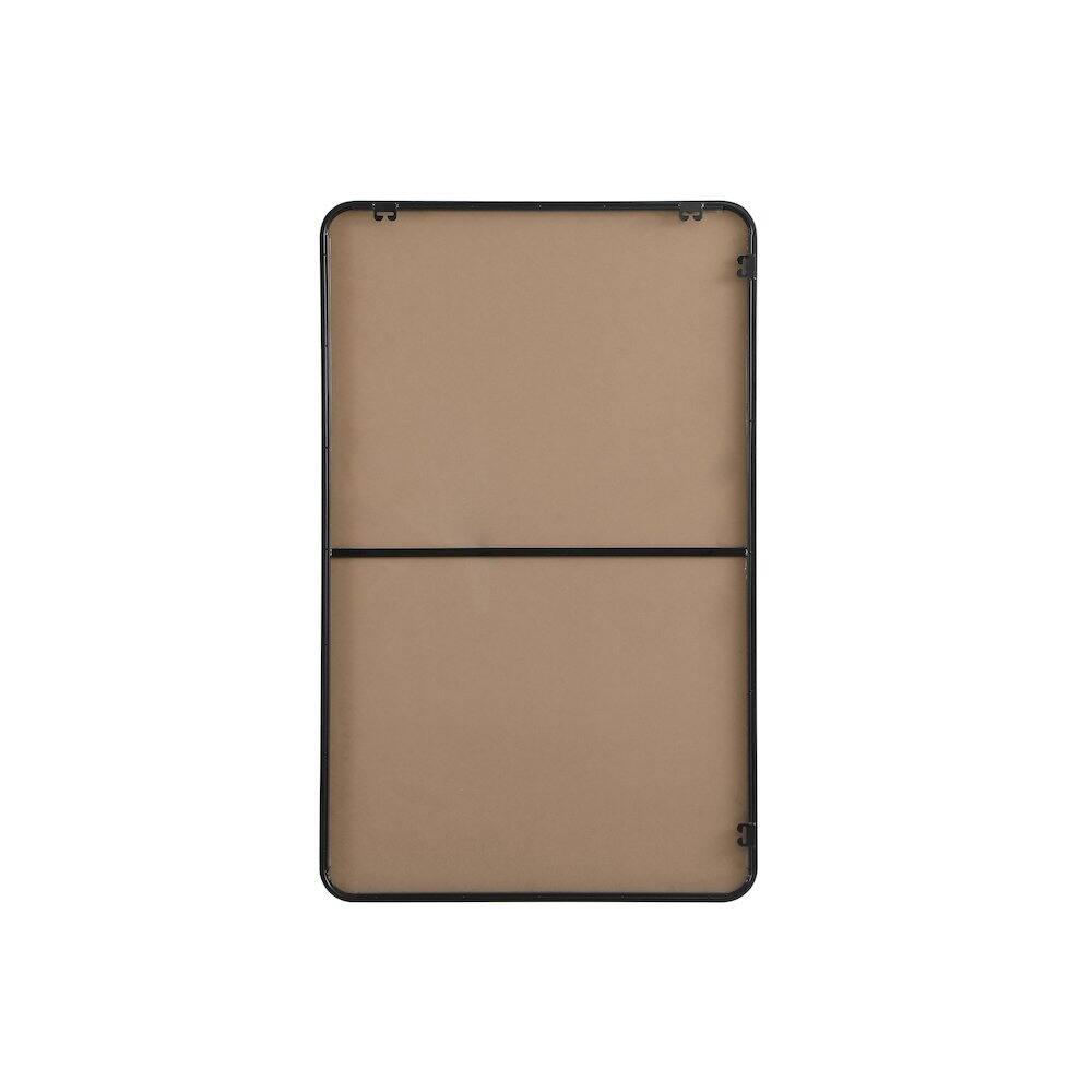 Angle. Elegant Decor - Contour Metal Rectangle Mirror 30x48 in Black - Black.