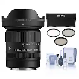 Bundle - Sigma - 20-60mm f/2.8-4 DG Contemporary Lens for L Mount, with 67mm Digital Essentials Filter Kit and Cleaning Kit