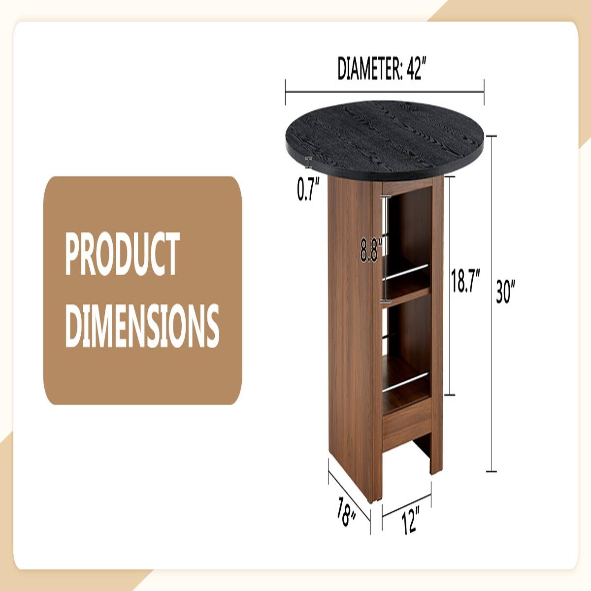 DIAMETER: 42"

PRODUCT DIMENSIONS
0.7"
8.8"
18.7"
30"
18"
12"