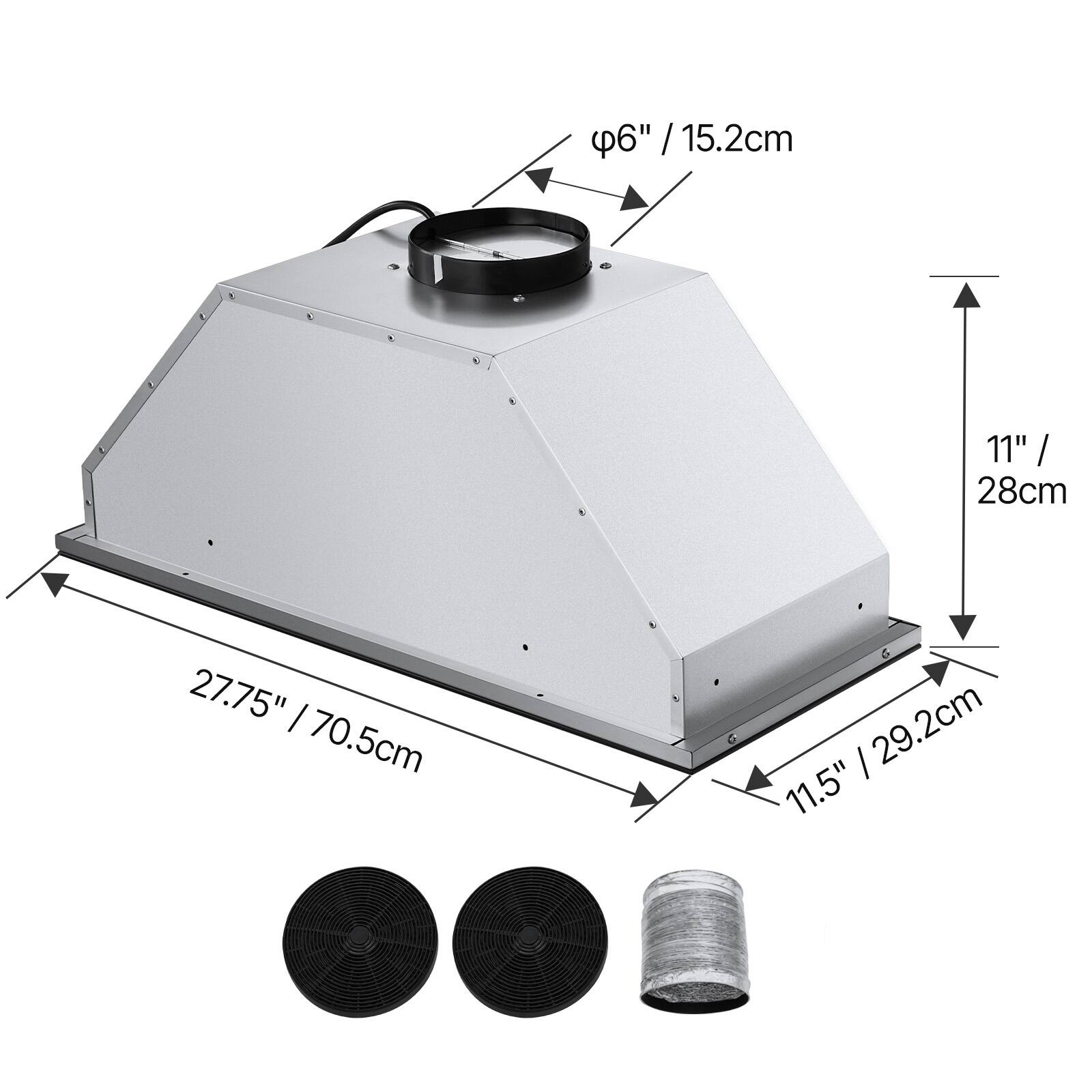 - Diameter: 6" / 15.2cm
- Height: 11" / 28cm
- Length: 27.75" / 70.5cm
- Width: 11.5" / 29.2cm