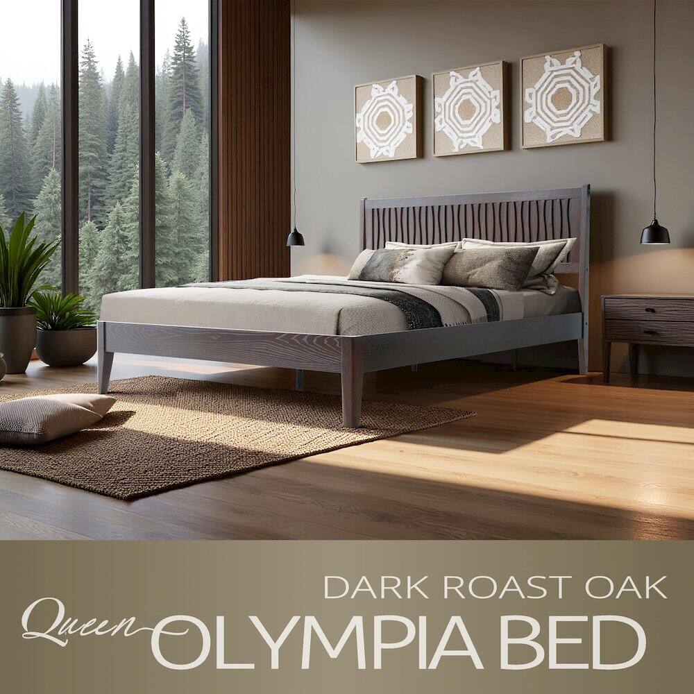 DARK ROAST OAK Queen OLYMPIA BED