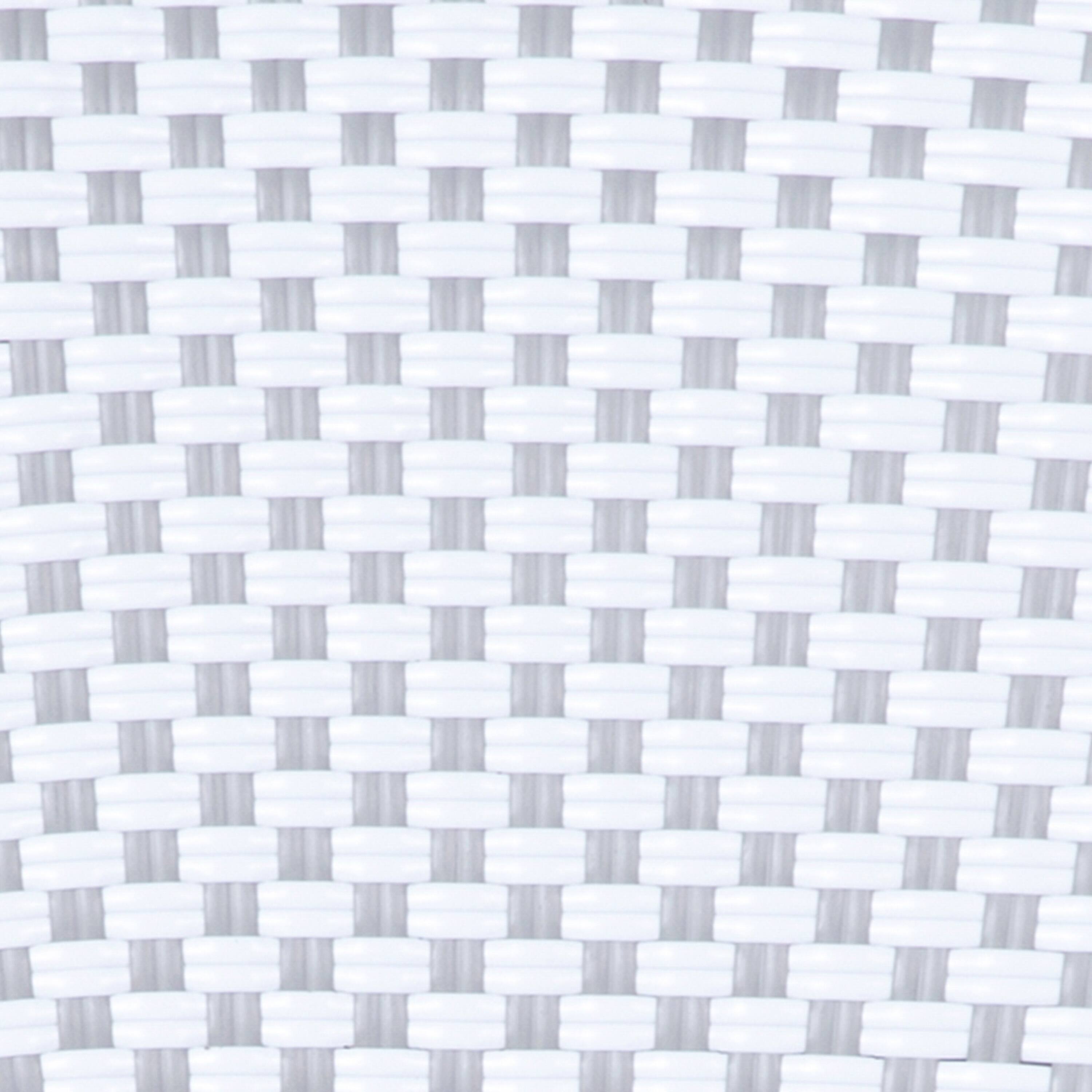 Alt View 10. Emma + Oliver - Colmar Indoor/Outdoor Bistro Style 31.5 in. Table with PE Rattan, Glass Top, and Four Chairs - Metal Frame - White & Gray Rattan/Natural Frame.