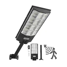 VEVOR - 8000W Solar Street Light Outdoor, 450000LM, Commercial Parking Lot Light Dusk to Dawn, LED Flood Security Lamp - Black