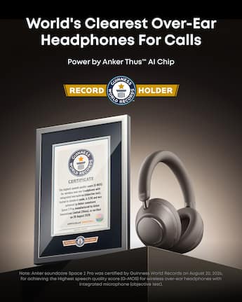 Anker soundcore Space 2 Pro Over Ear Headphones, Crystal Clear Anker soundcore Space 2 Pro Over Ear Headphones, Crystal Clear