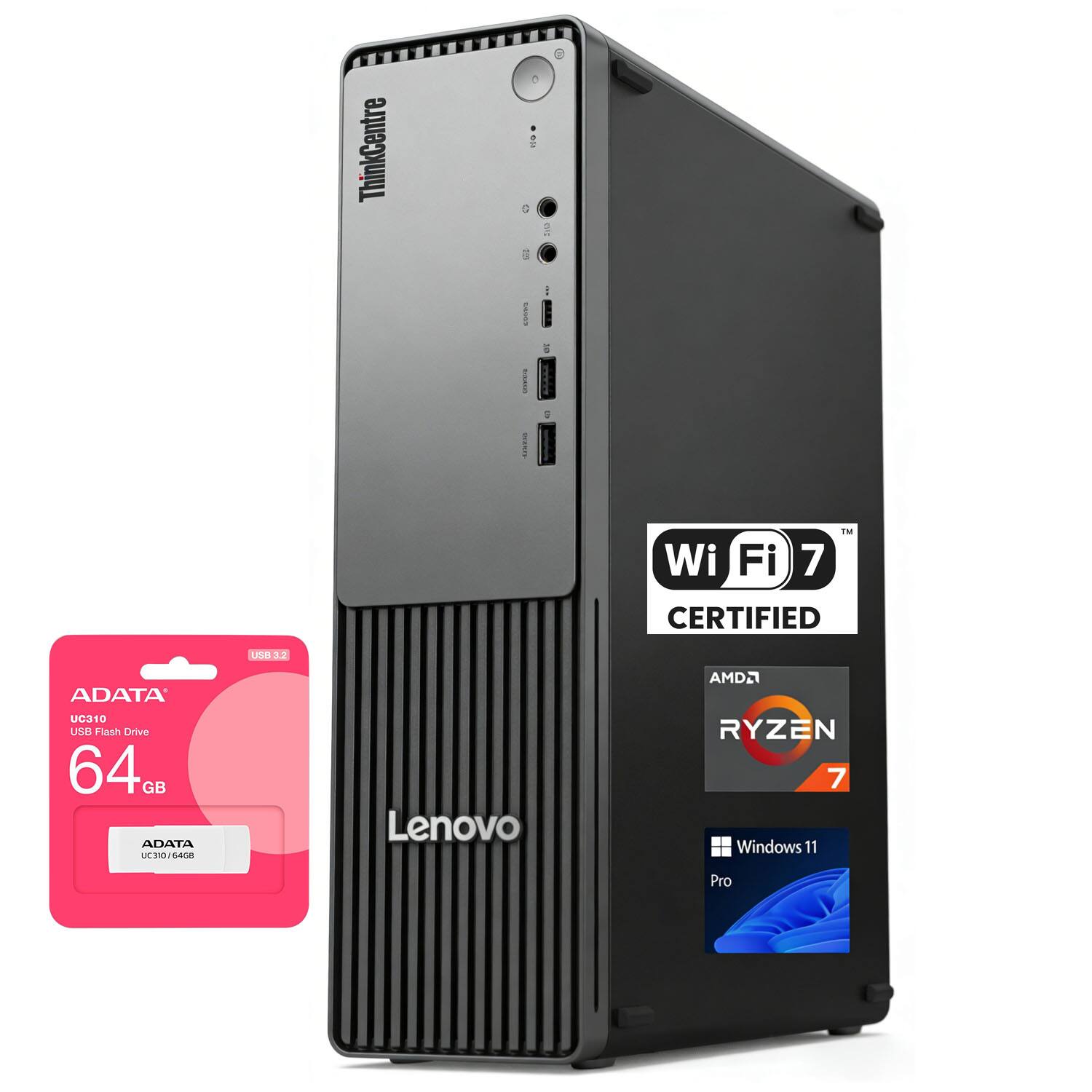 ThinkCentre i g SE 1 Wi-Fi 7 IN CERTIFIED LH 3.2 ADATA UC310 UNH Flash Drive 64 GB ADATA DIEJU 6458 Lenovo AMD Ryzen 7 Windows 11 Pro