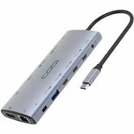 CODi - 12-in-1 Multi-Port Hub - for Monitor, Projector - Charging Capability - USB Type C - 3 Displays Supported - 4K @