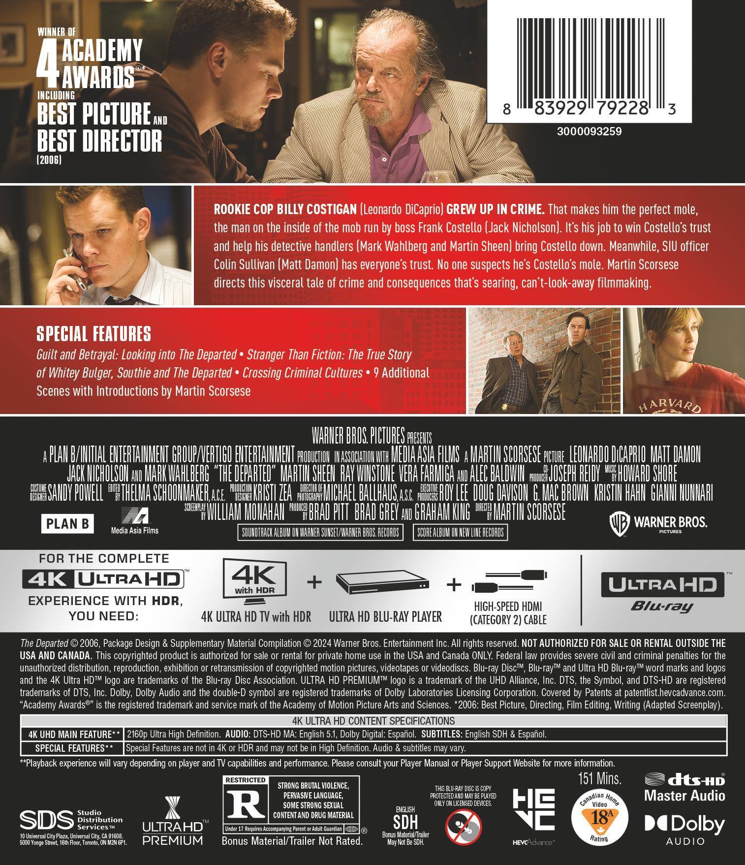 Back. The Departed (4K Ultra HD) [UHD].