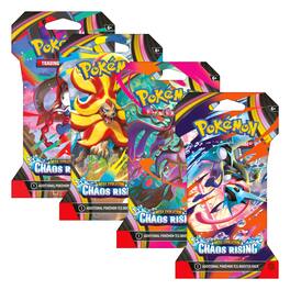 Pokémon - Pokemon ME4 Mega Evolution Chaos Rising Art Set | 4 Sleeved Booster Packs (One of Each Artwork)