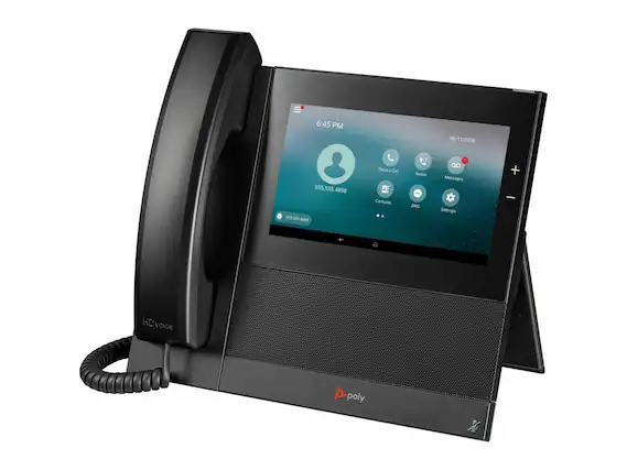 6:45 PM
06/11/2020
555.555.4898
555.555.4999
Place a Call
Contacts
Redial
DND
Messages
Settings
HD Voice
Poly