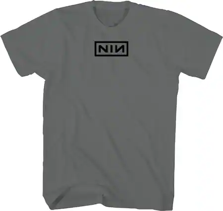 Front. PopMarket - Nine Inch Nails - Nine Inch Nails - High Density Logo T-Shirt - 3XL Charcoal 20921046A6 - APPAREL - Multicolor.