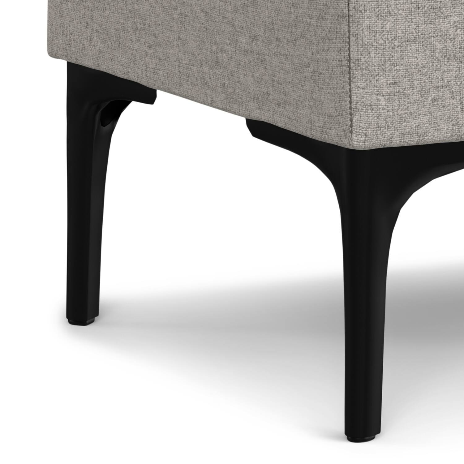 Alt View 7. Simpli Home - Natasha 18 inch Wide Mid Century Square Mid Century Storage Ottoman with Tray in Cloud Grey Polyester Linen, Assembled - Cloud Grey.