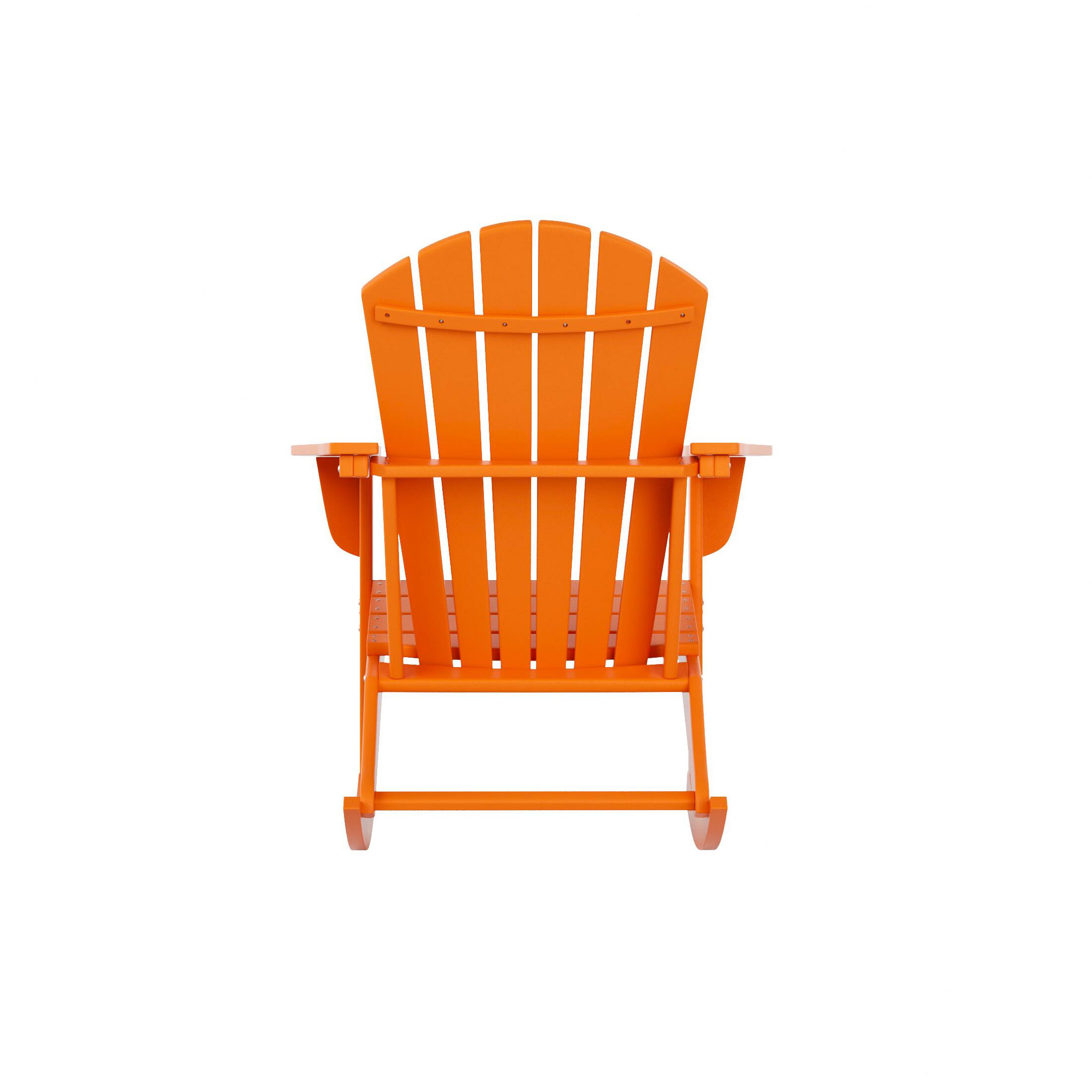 Alt View 2. WestinTrends - WestinTrends Dylan Outdoor Patio Poly Plastic Adirondack Rocking Chair - Orange.