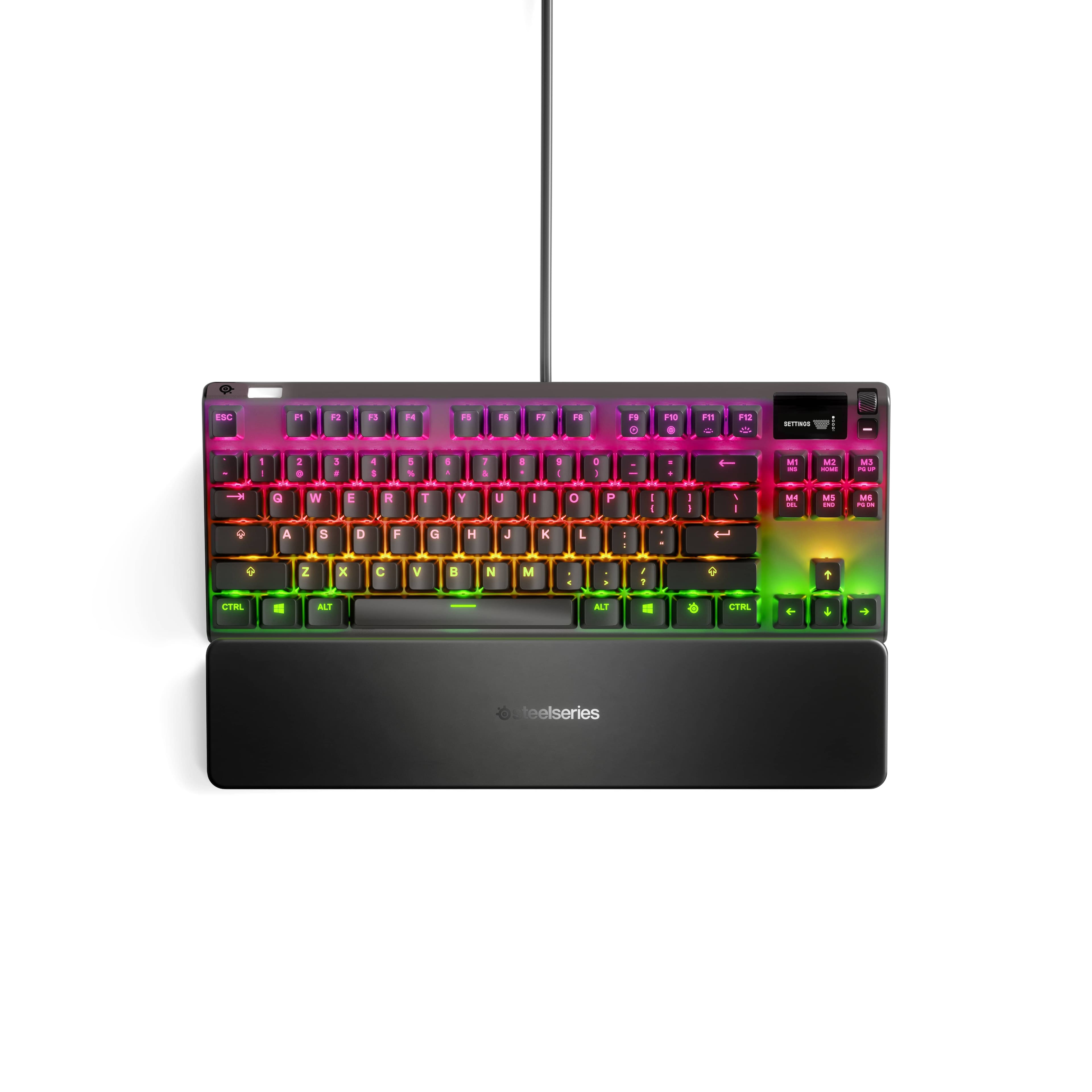 Front. SteelSeries - Apex 7 TKL Wired Mechanical Red Linear & Quiet Switch Gaming Keyboard with RGB Backlighting - Black.