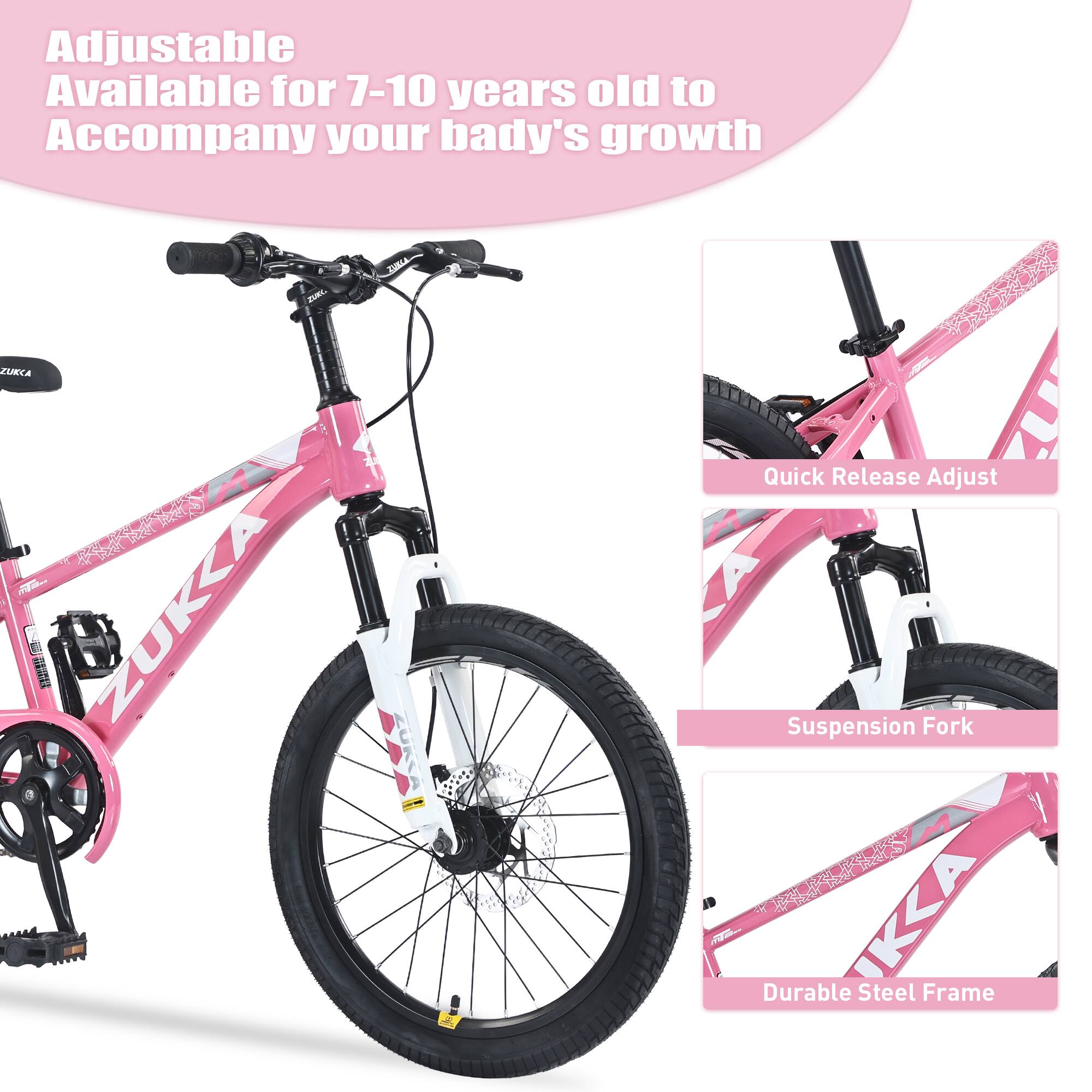 Adjustable  
Available for 7-10 years old to Accompany your baby's growth  

Quick Release Adjust  
Suspension Fork  
Durable Steel Frame