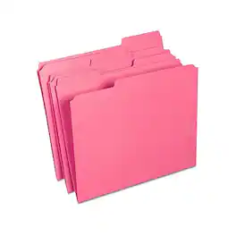 Staples - Reinforced File Folders, 1/3-Cut Tab, Letter Size, 100/Box (508952) - Pink
