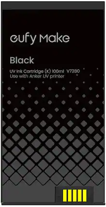 cufy Make Black UV Ink Cartridge (K) 100ml V7280 Use with Anker UV printer