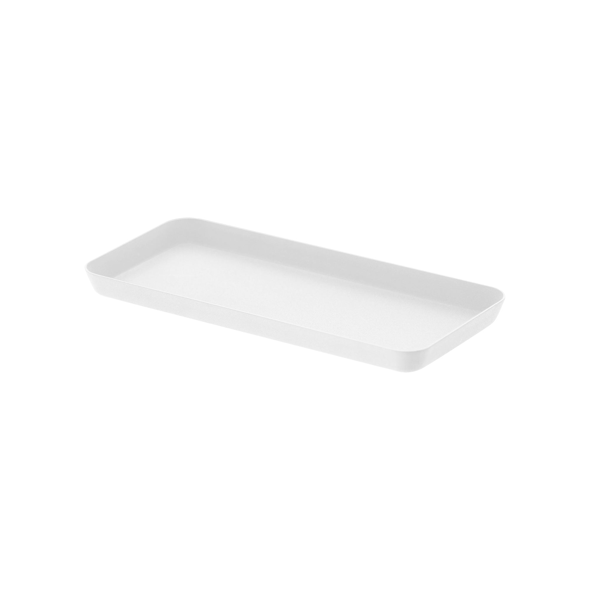 Left. Yamazaki Home - Vanity Tray - Flat - Large - Steel - White.