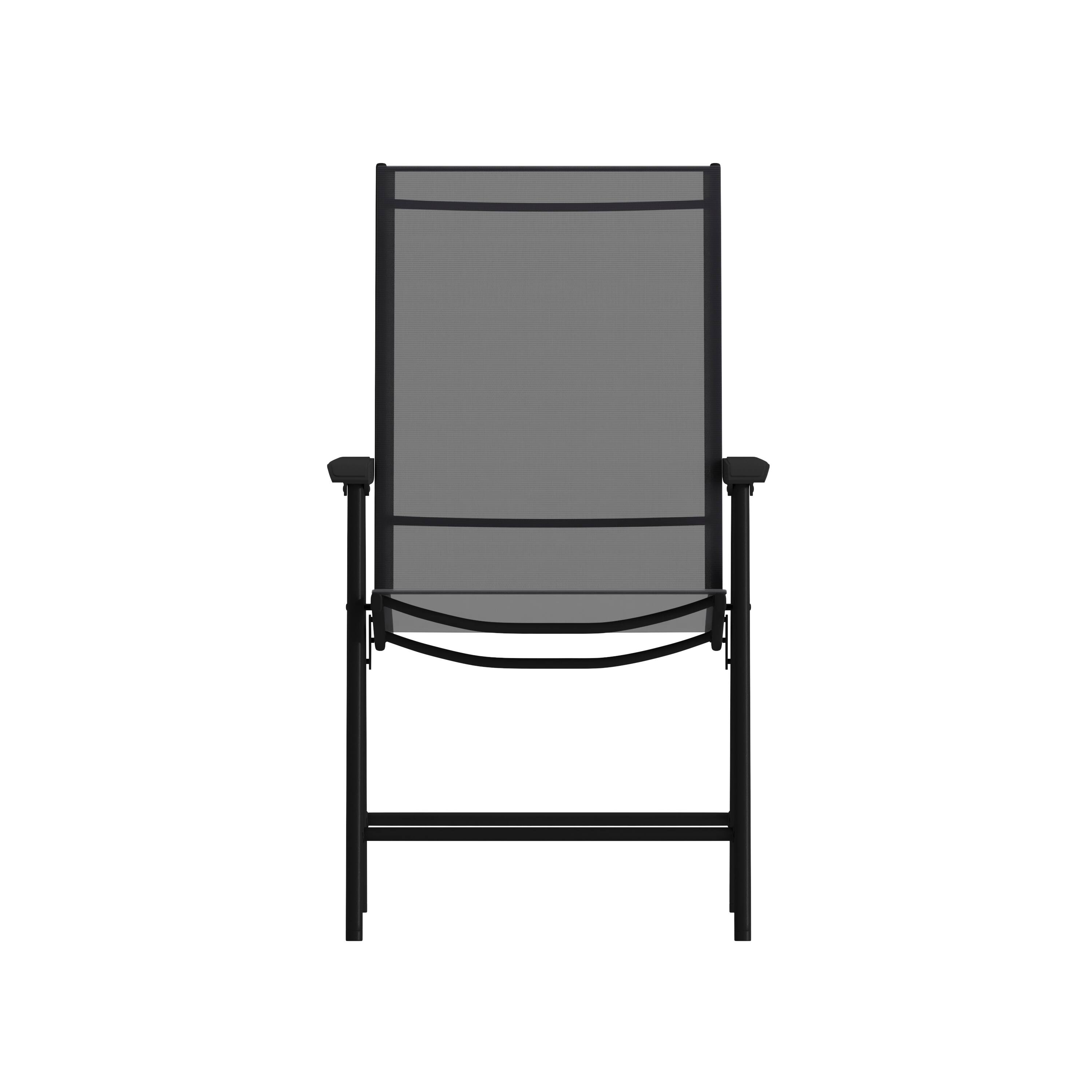 Alt View 10. Emma + Oliver - Outdoor Folding Patio Sling Chair / Portable Chair (2 Pack) - Black.